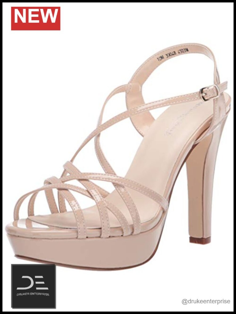 Wedding Heeled Sandals with Buckle - Adjustable Open Toe Dress Shoes